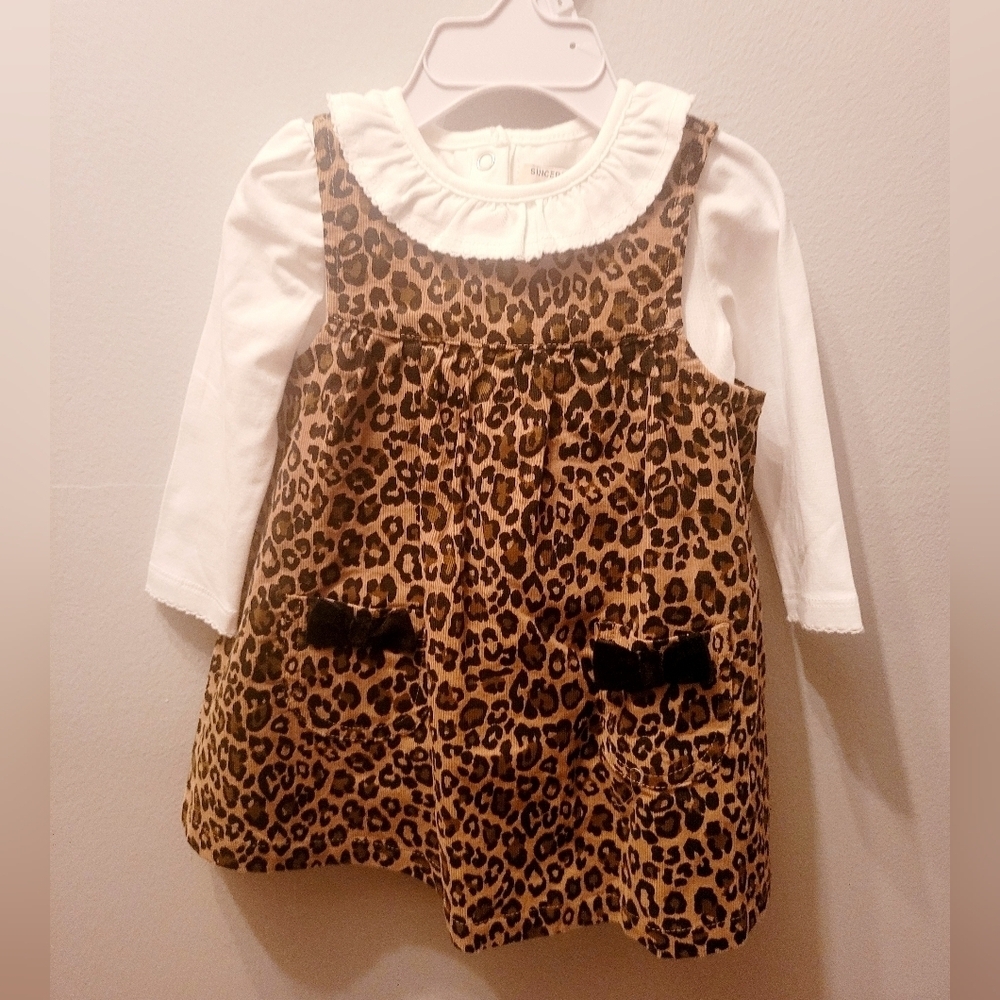 Sincerely Jules Leopard Print Infant Dress With Bow And Shoes Size 3-6 Months
